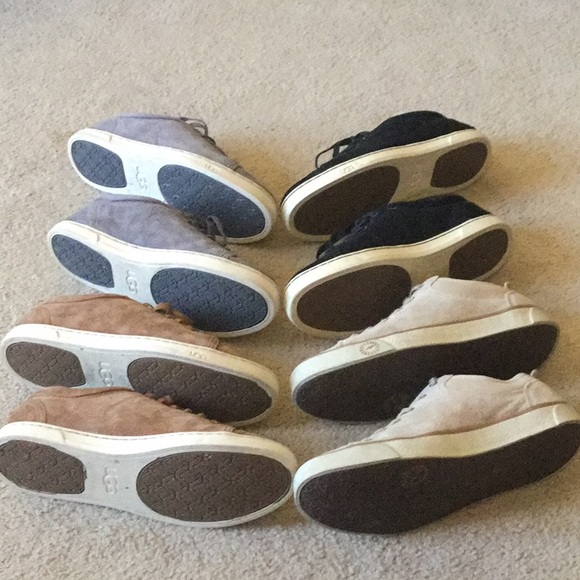 UGG suede sneakers Beige Cream Tan Black Grey sz 9 - Picture 7 of 7